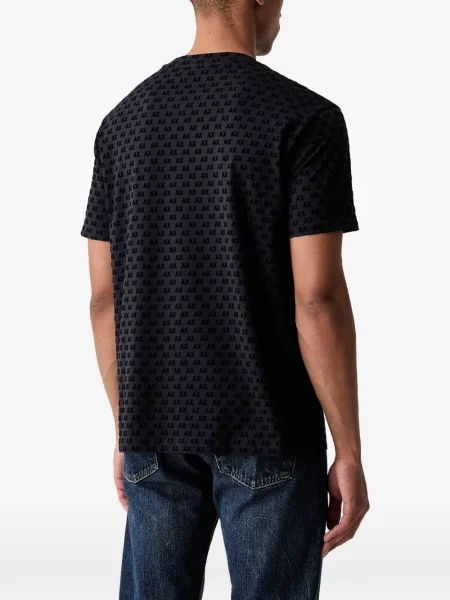 Tricou Armani Exchange cu autograf negru