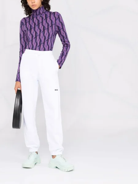 Pantaloni Msgm cu imagine alb