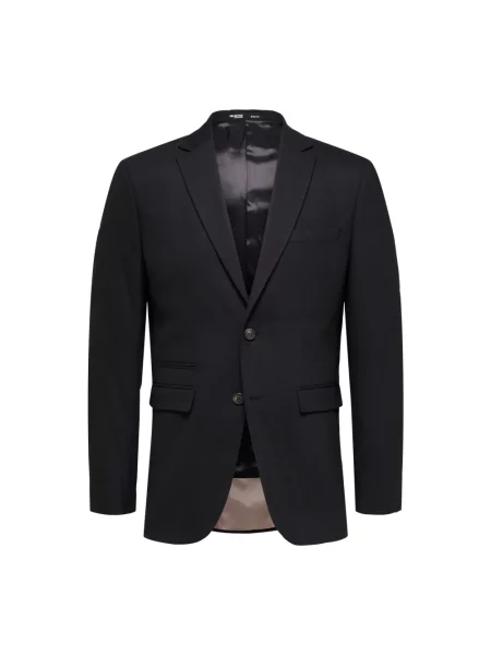Marynarka o kroju slim fit z dodatkiem wełny model „NEIL” Selected Homme czarna