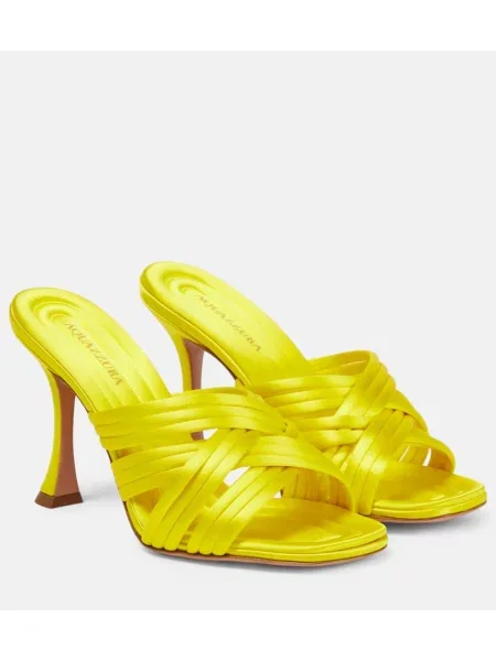 Satenaste mules Aquazzura rumena