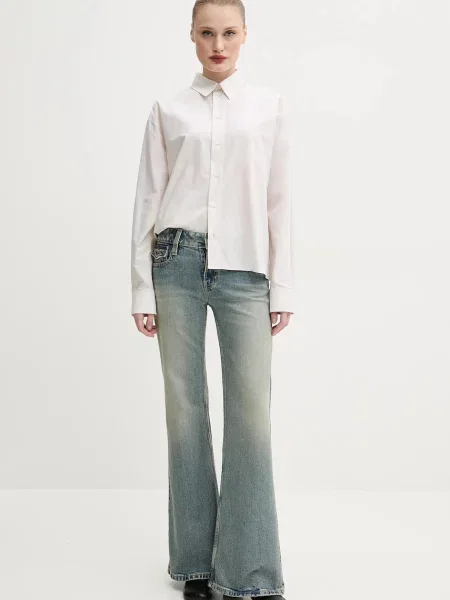 Классическая ошейниковый рубашка Mm6 Maison Margiela бежевая