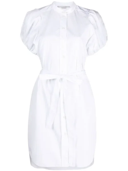 Rochie tip cămașă Stella Mccartney din poplin de costum alb
