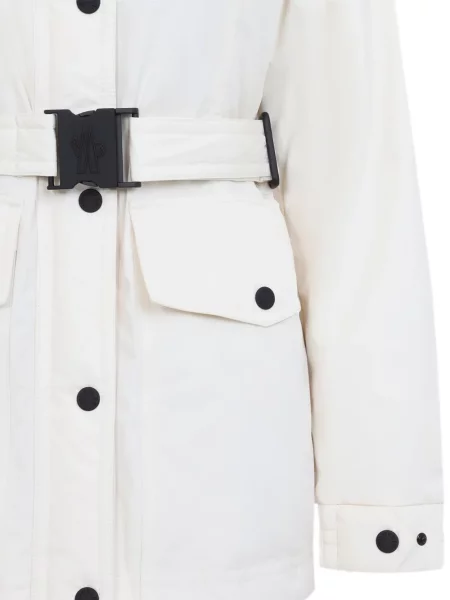 Cu centură geacă Moncler Grenoble alb