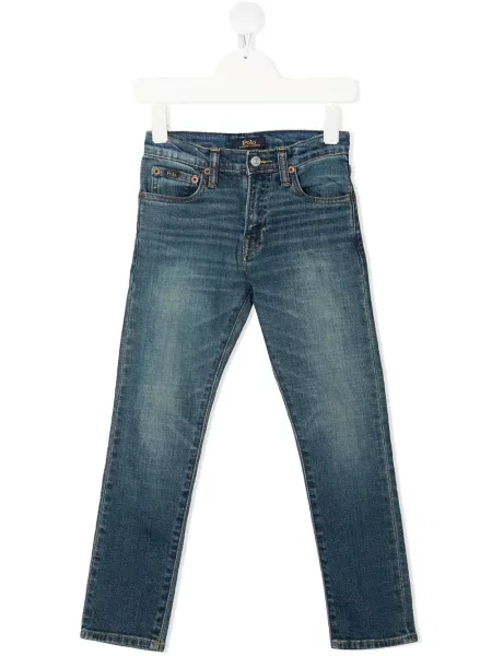 Jeansy straight leg dziecięce Polo Ralph Lauren niebieskie