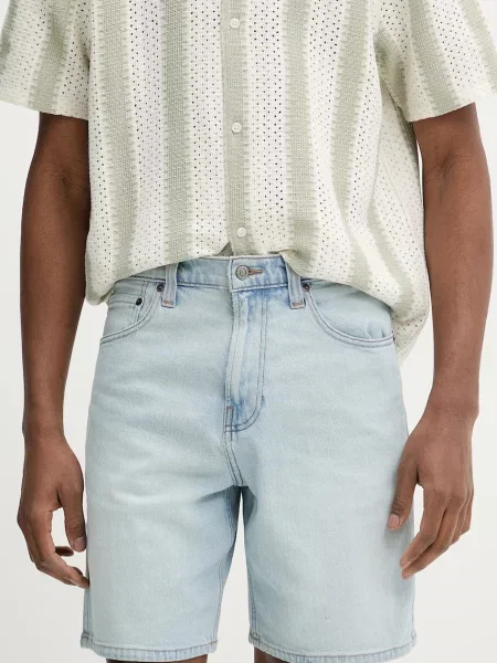 Дънков къс панталон Hollister Co. мъжки синьо