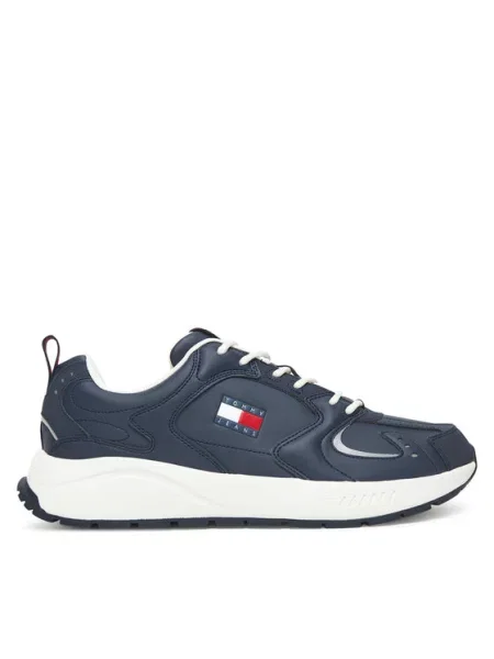 Tommy Jeans Superge Tjm Runner Leather Mornarsko modra