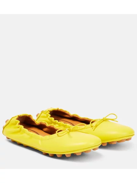 Usnjene balerinke Tod's rumena