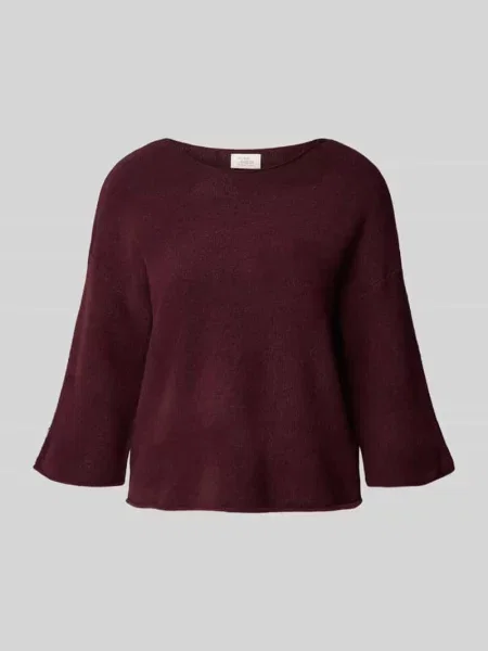 Sweter z dzianiny z dodatkiem lnu Robe Légère bordowy