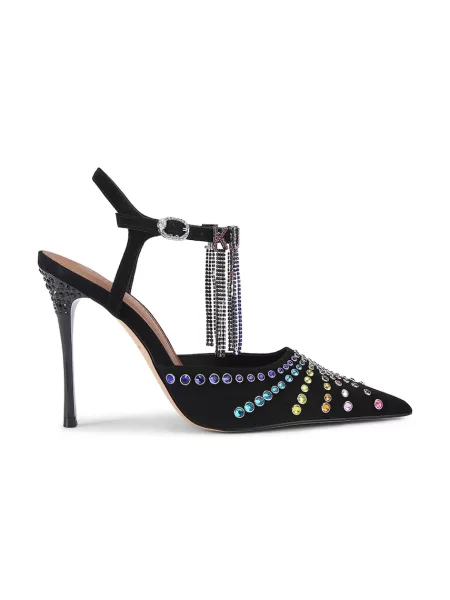 Kurt Geiger London velúr magassarkú cipő Kurt Crystal Point fekete