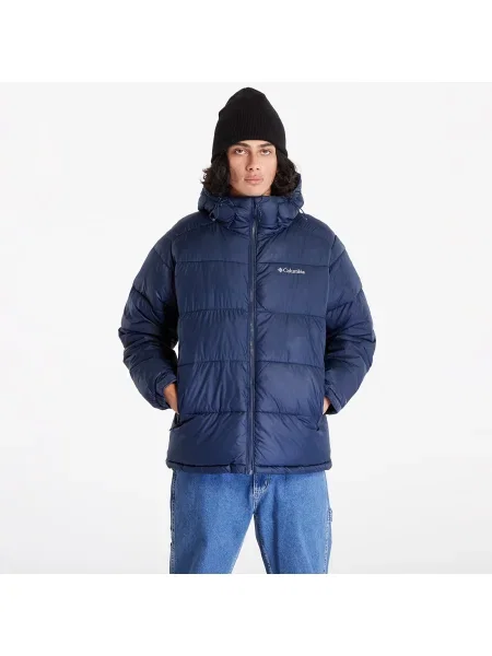 Pikčasta jakna Columbia s kapuco temno modra