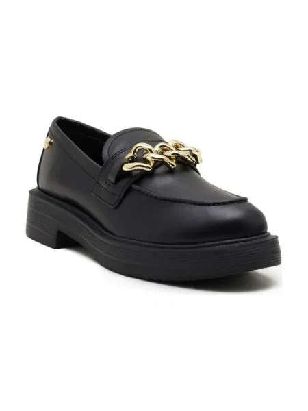 Love Moschino De piele pantofi loafer negru