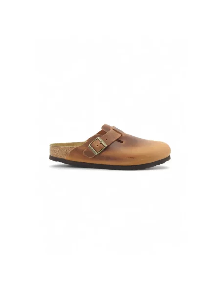 Klapki BIRKENSTOCK Boston LEOI Narrow cognac brązowe