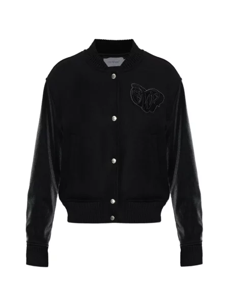 Geacă bomber Off-white cu autograf alb