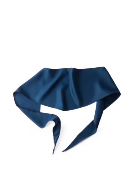 Fular Prada cu imagine din țesătură twill albastru