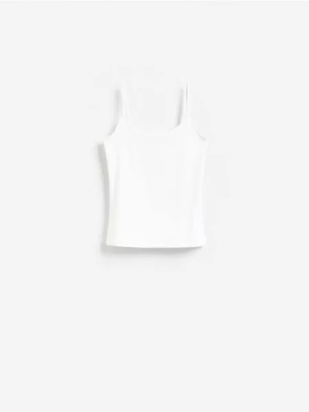 Reserved Top simplu cu bretele alb