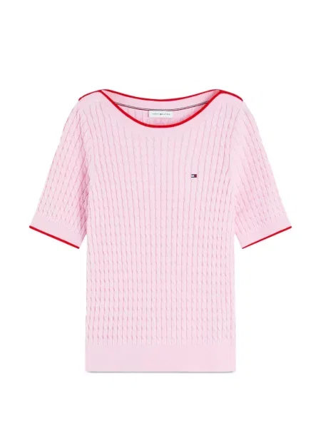 Scurt pulover Tommy Hilfiger roz