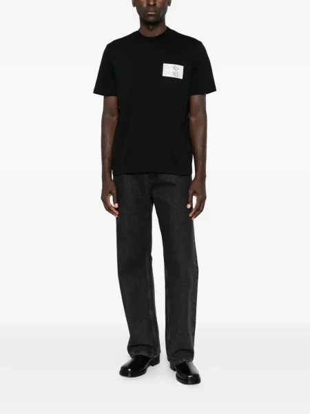 Scurt tricou Yes London cu autograf negru