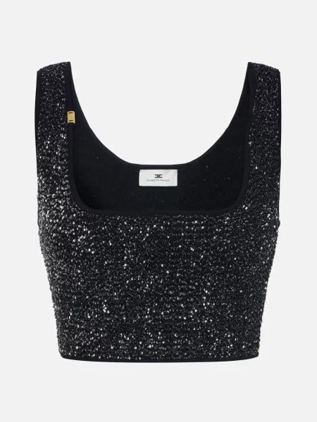 Топ Elisabetta Franchi черный