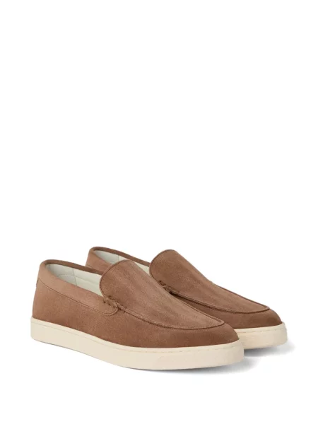 Pantofi loafer Brunello Cucinelli din piele de căprioară maro