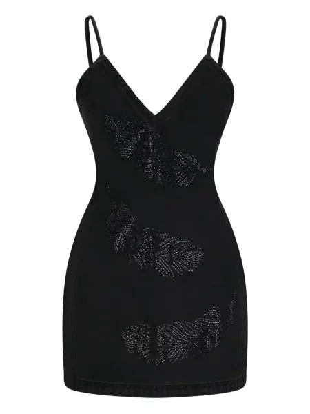 Kryształ górski sukienka jeansowa David Koma czarna