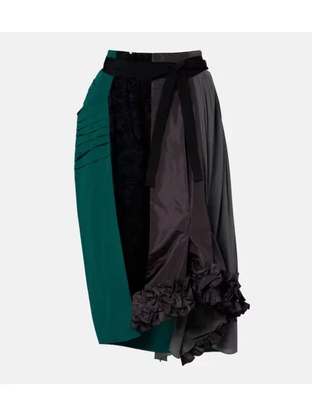 Fustă midi Prada până la genunchi gri