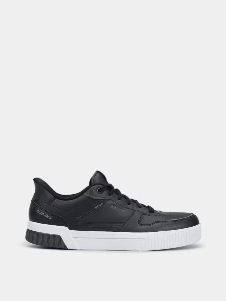 Кеди низькі Skechers штучна шкіра чорний