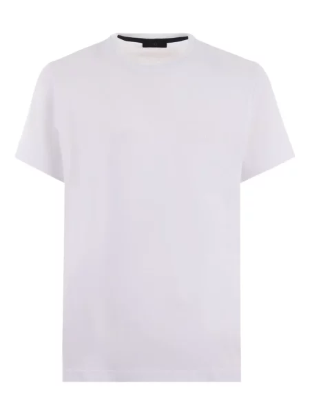 Tricou Fay cu broderie cu decolteu rotund alb