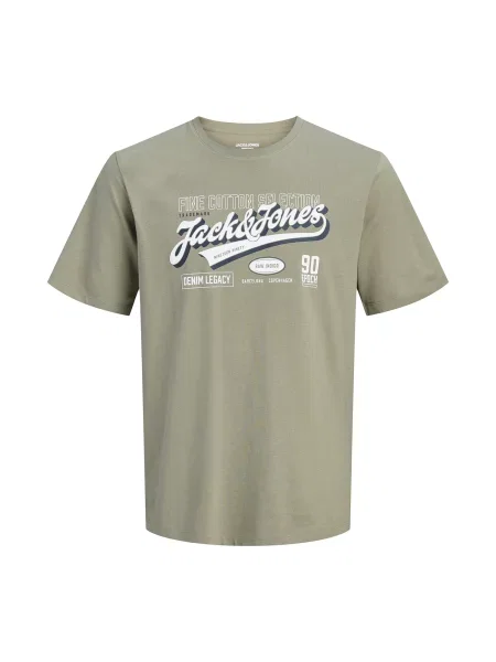 JACK & JONES Tricou bleumarin / kaki alb