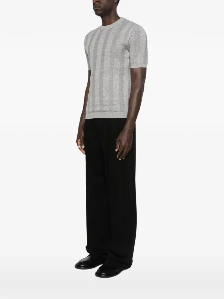 Tricou cu nervuri Brunello Cucinelli gri
