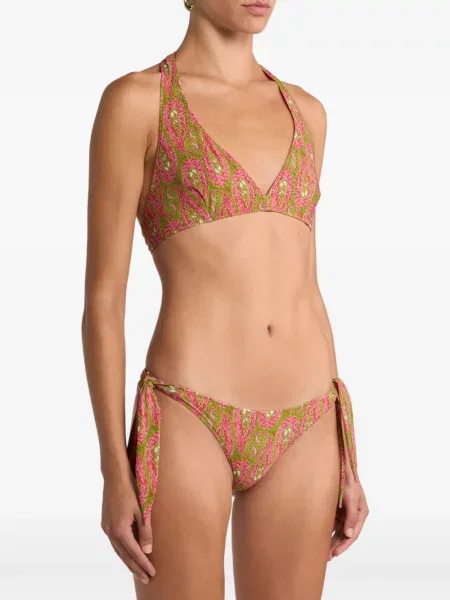 Bikini Etro cu model paisley roz