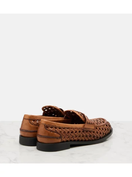 Pantofi loafer Miu Miu din piele maro