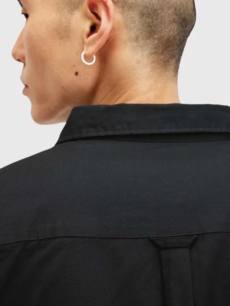 Košile AllSaints HAWTHORNE LS SHIRT slim s klasickým límcem černá