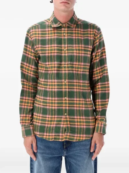 Cămașă Portuguese Flannel în carouri de flanelă verde