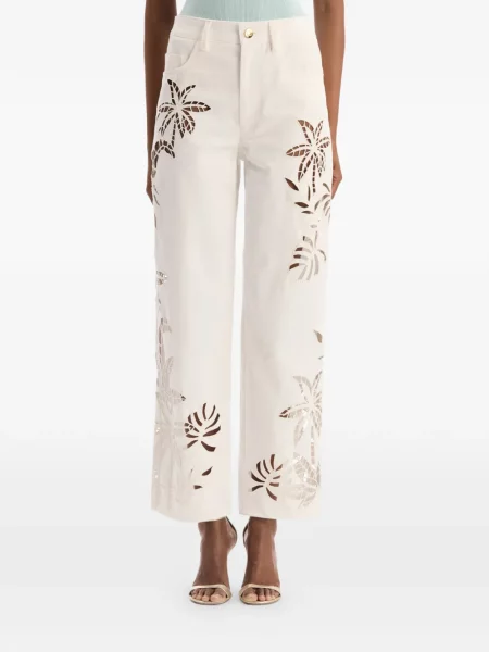 Pantaloni Oscar De La Renta alb