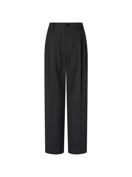 Pantaloni Tomboy cu model herringbone gri