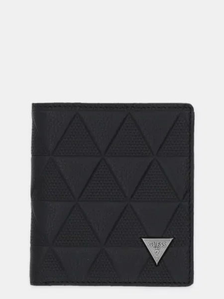 Usnjena denarnica Guess TORINO črna