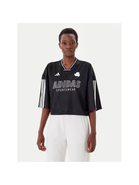 Смугаста футболка Adidas з джерсі біла