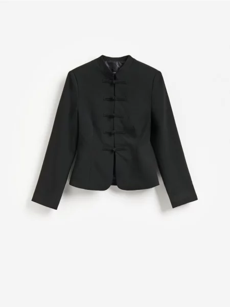 Reserved Sacou cu închidere tip mandarin negru