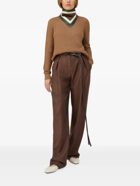 Pantaloni Retori de lână maro