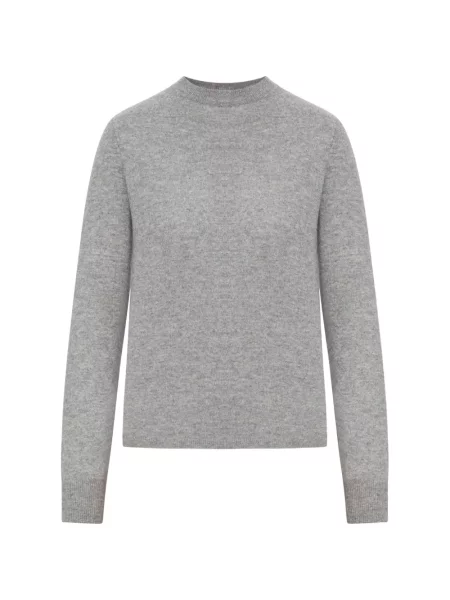 Top Max Mara de lână cu decolteu rotund gri