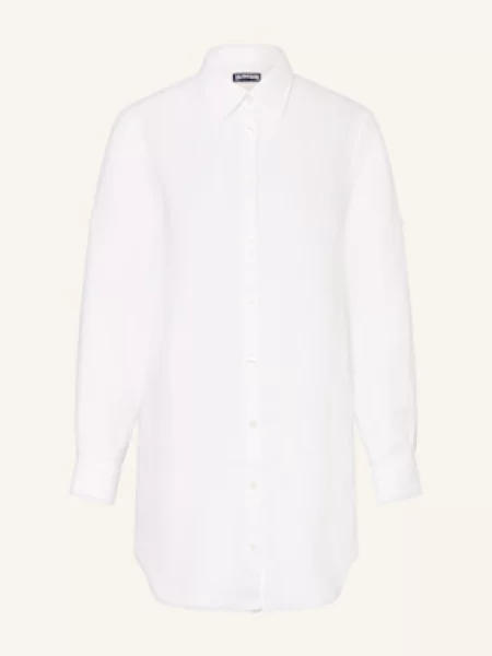 Vilebrequin Sukienka Plażowa Fragance Z Lnu weiss biała