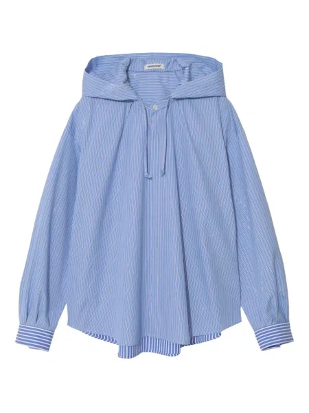 Bluză Undercover cu dungi cu glugă albastru