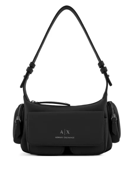 Geantă Armani Exchange cu imagine negru