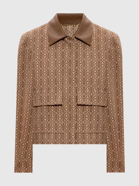 Куртка VIBORG в брендовий візерунок Max Mara коричнева