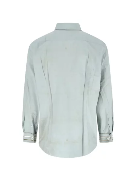 Cămașă Prada cu broderie cu dungi verde