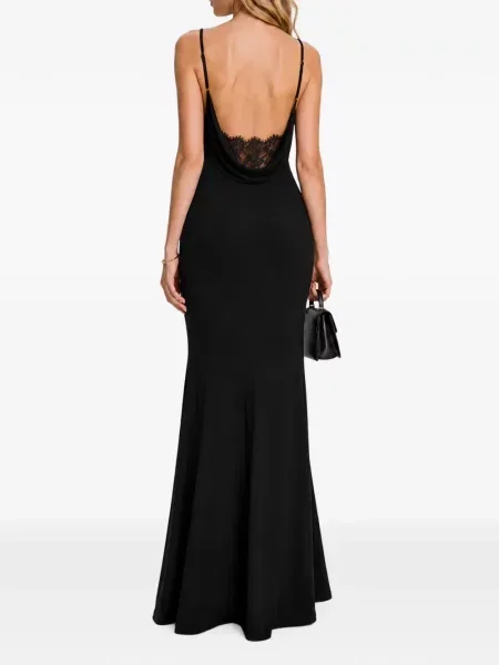 Rochie maxi Hamza din dantelă negru