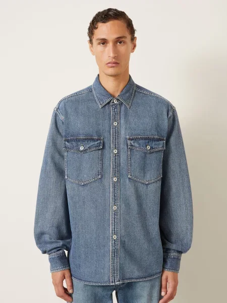 Jw Anderson Džínová Košile S Volným Střihem modrá