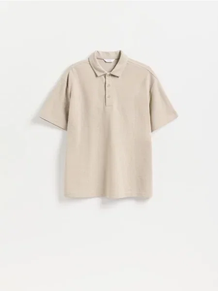 Reserved Tricou polo boxy deschis gri
