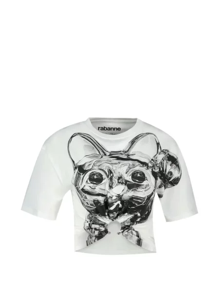 Tricou Rabanne cu imagine alb
