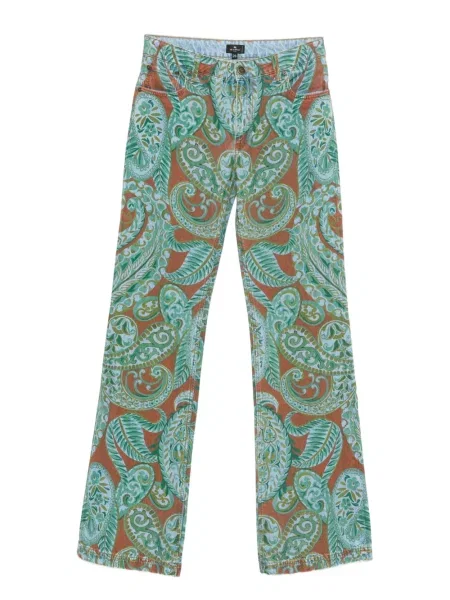 Proste jeansy Etro z nadrukiem z wzorem paisley niebieskie